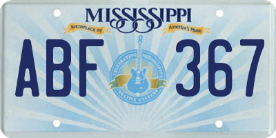 MS license plate ABF367