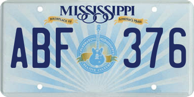 MS license plate ABF376
