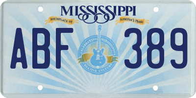 MS license plate ABF389