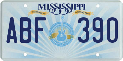 MS license plate ABF390