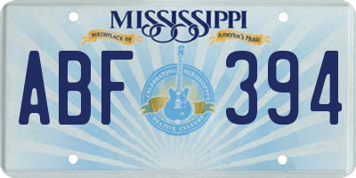 MS license plate ABF394