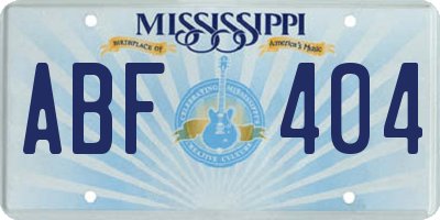 MS license plate ABF404