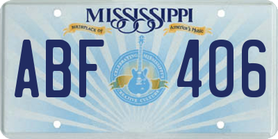 MS license plate ABF406