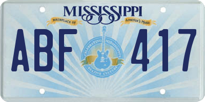 MS license plate ABF417