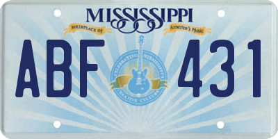 MS license plate ABF431