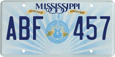 MS license plate ABF457