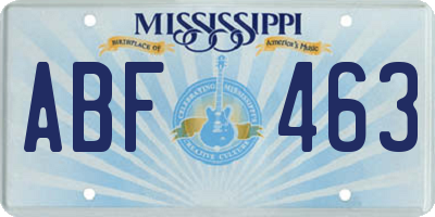 MS license plate ABF463