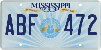 MS license plate ABF472