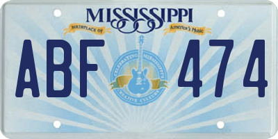 MS license plate ABF474