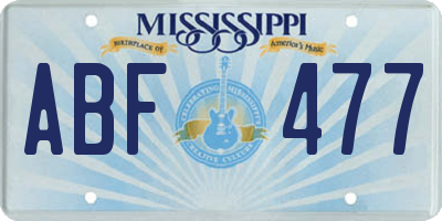 MS license plate ABF477