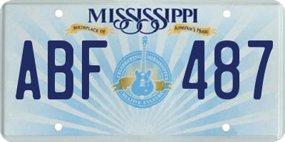 MS license plate ABF487