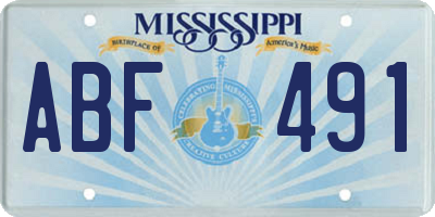 MS license plate ABF491
