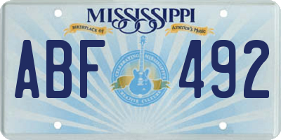 MS license plate ABF492