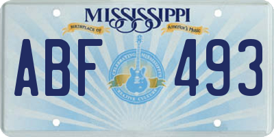 MS license plate ABF493