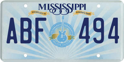 MS license plate ABF494