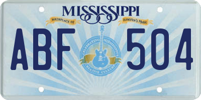 MS license plate ABF504