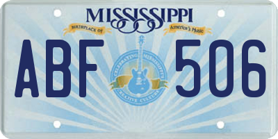 MS license plate ABF506