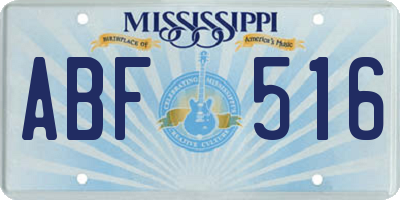 MS license plate ABF516