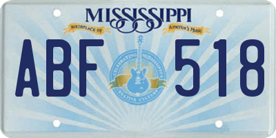 MS license plate ABF518