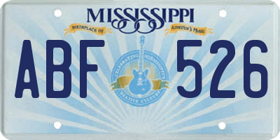 MS license plate ABF526