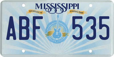 MS license plate ABF535