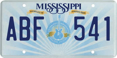 MS license plate ABF541