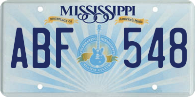 MS license plate ABF548