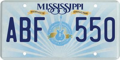 MS license plate ABF550