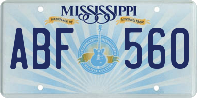 MS license plate ABF560