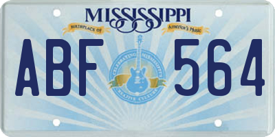 MS license plate ABF564