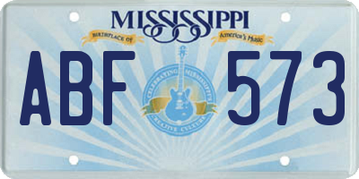 MS license plate ABF573