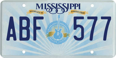 MS license plate ABF577