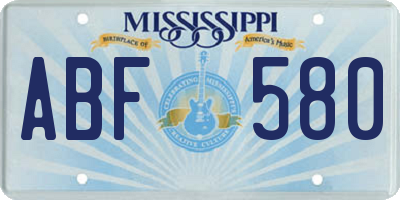 MS license plate ABF580