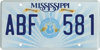 MS license plate ABF581
