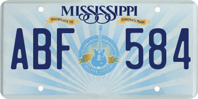 MS license plate ABF584
