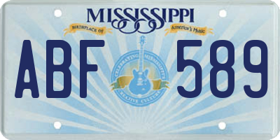 MS license plate ABF589