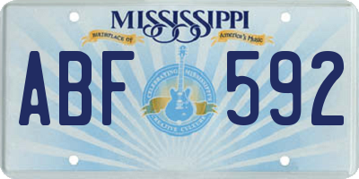 MS license plate ABF592
