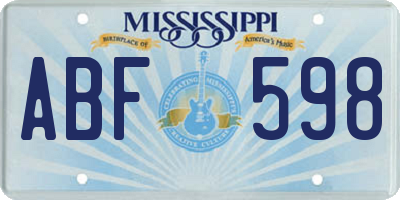 MS license plate ABF598