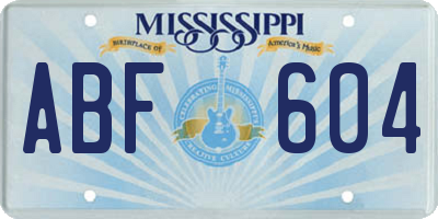 MS license plate ABF604