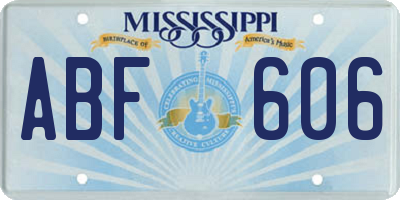 MS license plate ABF606