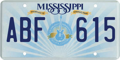 MS license plate ABF615