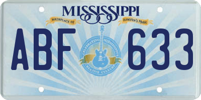 MS license plate ABF633