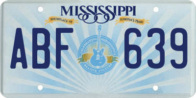MS license plate ABF639