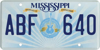 MS license plate ABF640