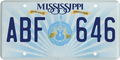 MS license plate ABF646