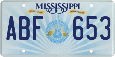 MS license plate ABF653