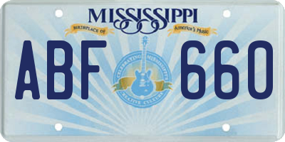 MS license plate ABF660