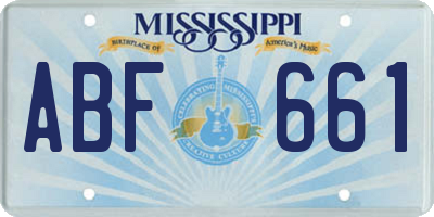 MS license plate ABF661