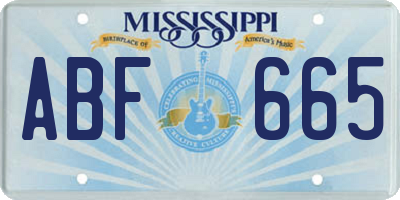 MS license plate ABF665