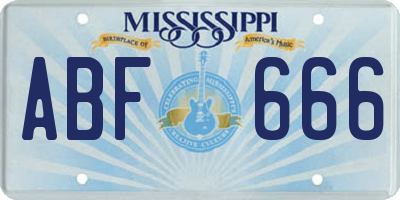 MS license plate ABF666
